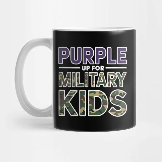 Purple Up For Military Kids by Creatifly Graphic Tees